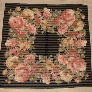 Floral Striped Square Scarf